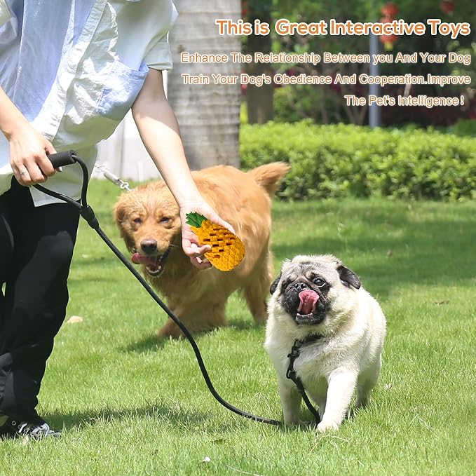 Indestructible Pineapple Dog Toy - Small Aggressive Chewers Training | Heavy Chew, Treat Dispenser, Power Chewer, Durable Puzzle, Tough Interactive, Easy Clean - Image 6