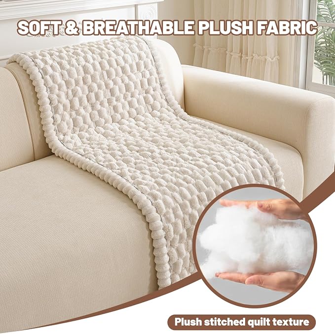 Couch Cover for Dogs Washable, Non Slip Soft Cozy Waterproof Beige | Pet Friendly, Fuzzy Durable Plush Thick Slipcovers for 3 Cushion Sofa Cover Protector Mat Bed Furniture Couches 27.6"x59.06" - Image 8