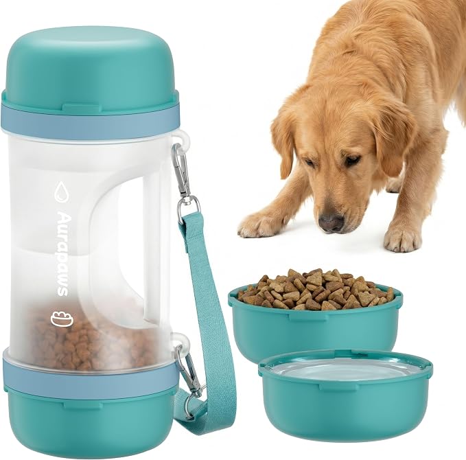 Dog Water Bottle Portable 33.5oz with Food Container & 2 Bowls | Feeding & Hydration, 13.5oz Food Storage, 13.5oz Travel Water Bowl, 6.5oz Food Bowl, Portable Pet Dispenser for Hiking Beach - Image 8