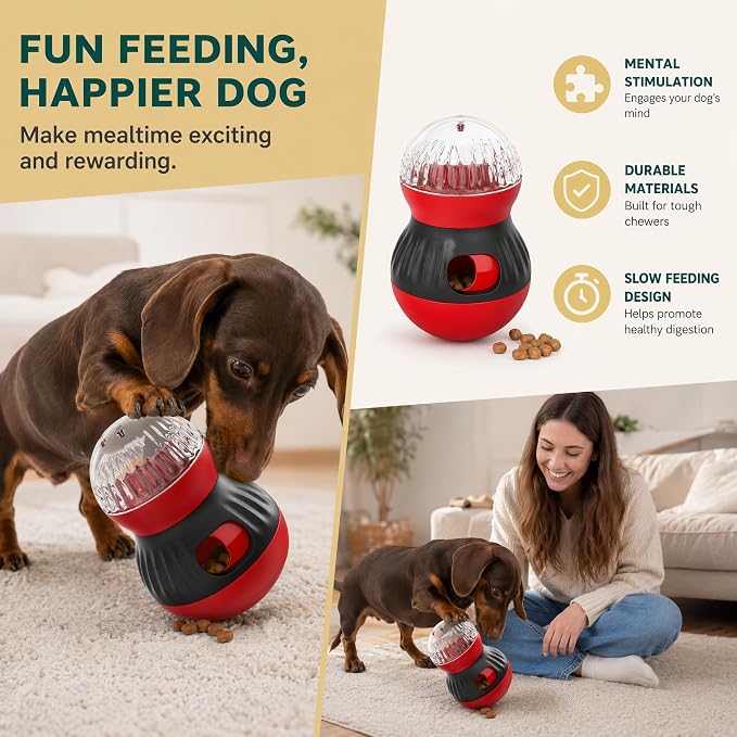 Dog Tumbler Slow Feeder Puzzle Treat Toy for Dogs Cats | Dog tumbler treat feeder stimulates pets' IQ, eases anxiety. Safe durable material works great for both dogs and cats. - Image 6