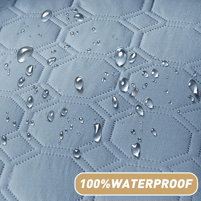 ZNSAYOTX Ultimate Cozy Blankets (52"x82") 100% Waterproof Bed Mat Blanket for Dog Pets, Couch Sofa Protector with Non-Slip Back Washable Durable, Pee Scratch Proof Easy to Clean (Grey Blue) - Image 8