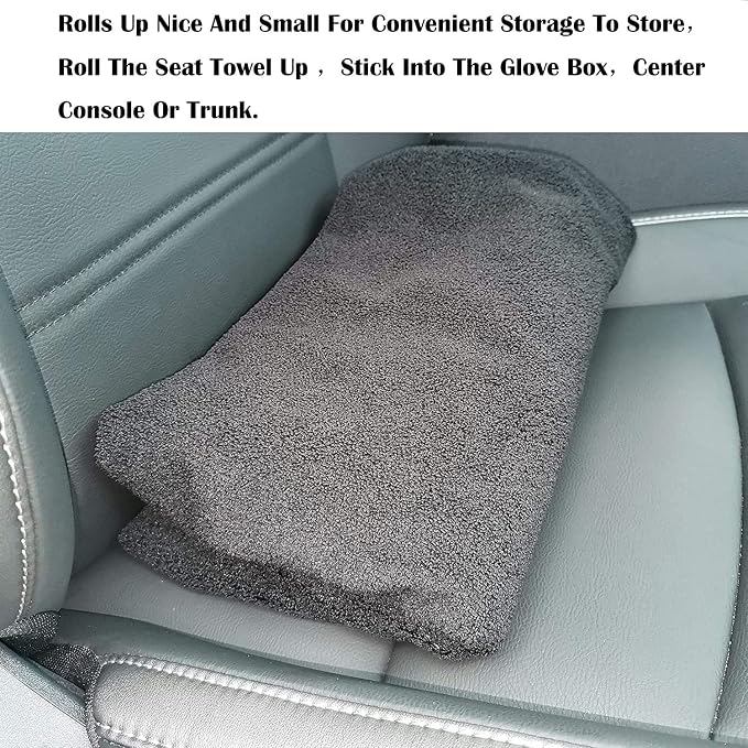 Car Seat Cover Protector Front Seats,for Gym Workout,Running,Swimming,Beach and Hiking,Waterproof Sweat Towel Bucket Seat Covers for Cars SUV Trucks (Grey, 2Pcs) - Image 6