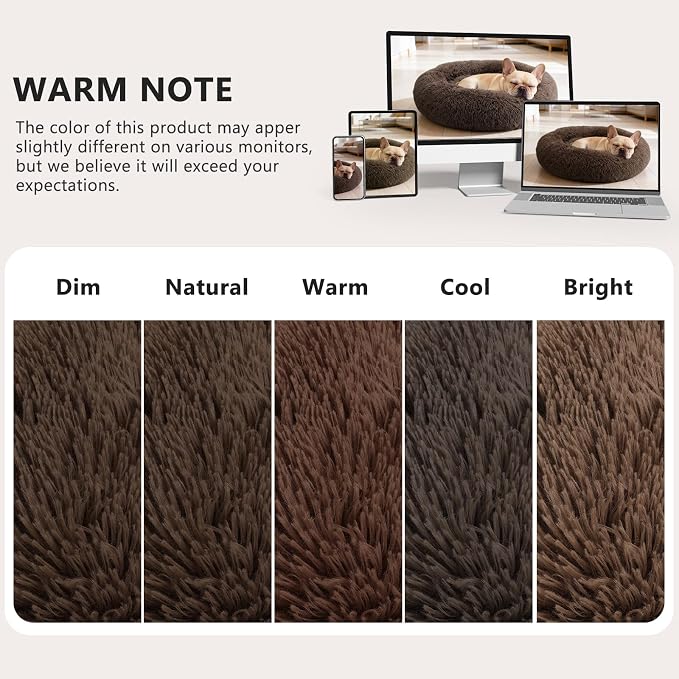 MIXJOY Orthopedic Dog Bed Comfortable Donut Cuddler Round Pet Beds Ultra Soft Washable Dog and Cat Cushion Bed (30'', Coffee) - Image 8