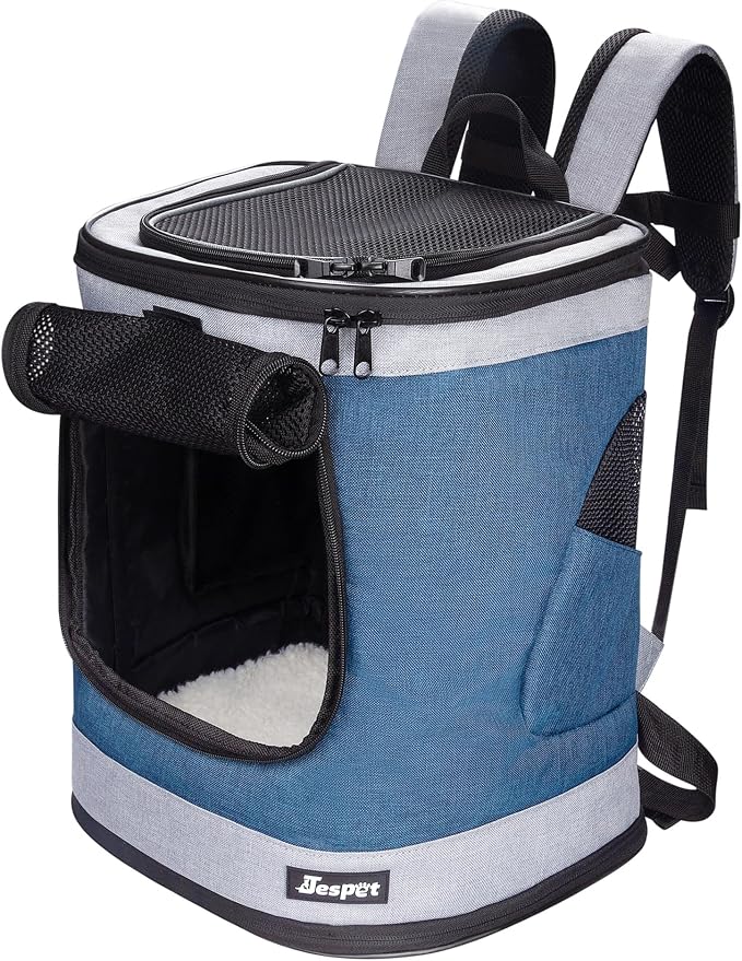 Jespet Soft Pet Carrier Outdoor Backpack for Small Dog | Safety Tether and Washable Mat, Ideal for Traveling, Hiking, Walking and Outdoor Activities, Fit Up to 15 Lbs by JESPET