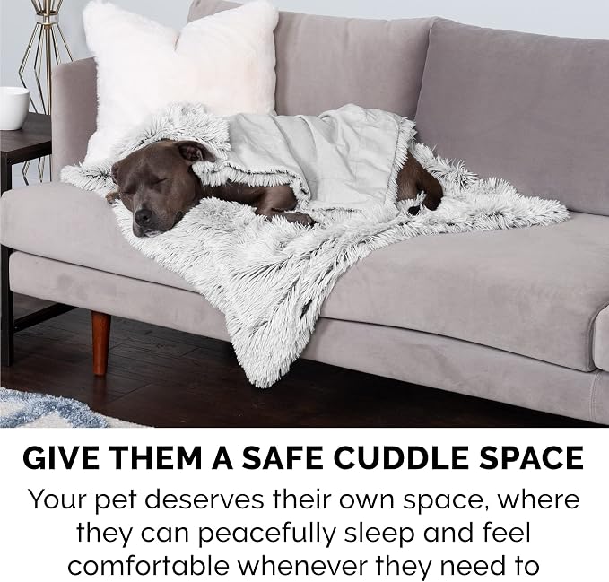 Furhaven Waterproof Throw Blanket for Dogs & Indoor Cats, Reversible Protective Pet Blanket, Small, Long Faux Fur & Velvet, Mist Gray - Image 10