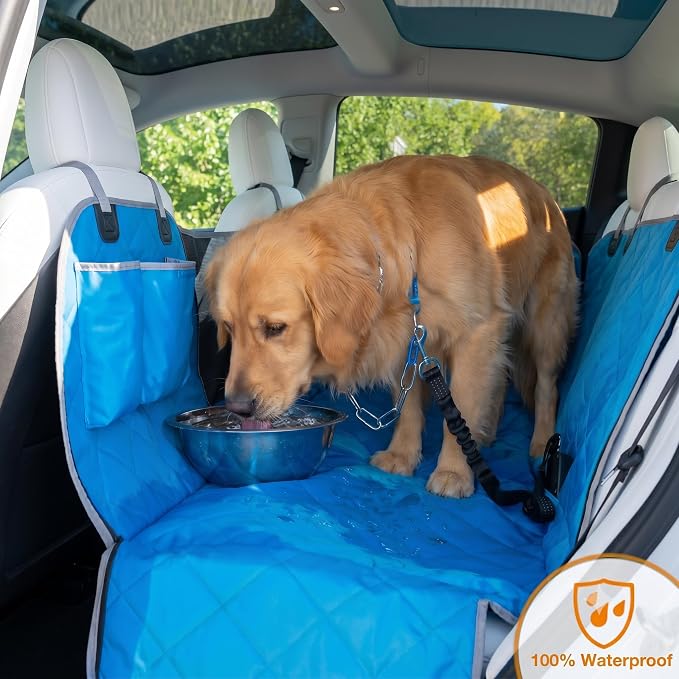 Dog Seat Cover for SUV and Small Truck, Waterproof Car Hammock Heavy Duty Back Seat Cover for Dog with Mesh Window Durable Scratchproof Pet Car Seat Protector for Rav4 CR-V Jeeps - Image 4