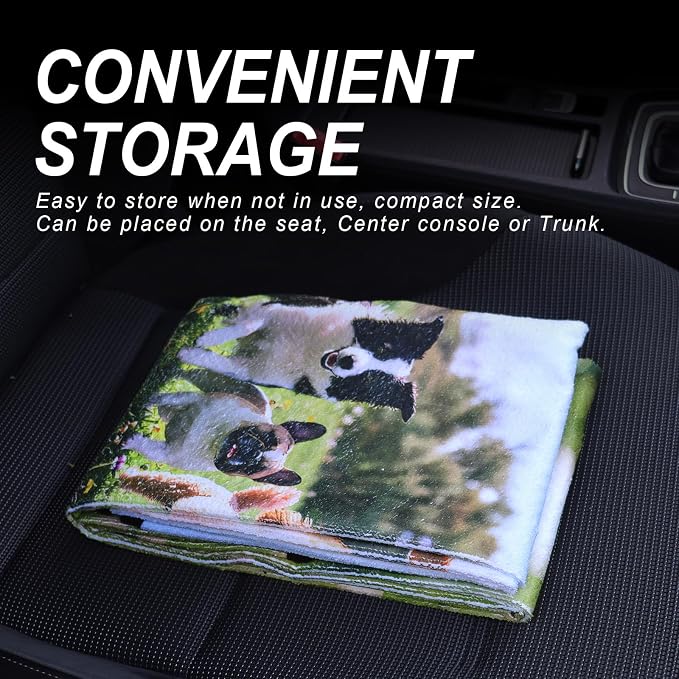 Car Seat Cover Protector Front Seats,for Gym Workout,Running,Swimming,Beach and Hiking,Waterproof Sweat Towel Bucket Seat Covers for Cars SUV Trucks (Dog Print, 2Pcs) - Image 6