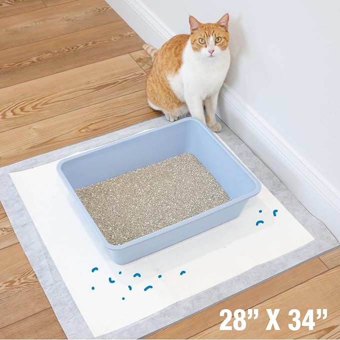 Four Paws Wee-Wee Cat Pads, Fresh Scent, 10 Count | Disposable litter box mats, great for under litter boxes, advanced odor control, fast absorption, litter tracking, 28" x 30" - Image 3