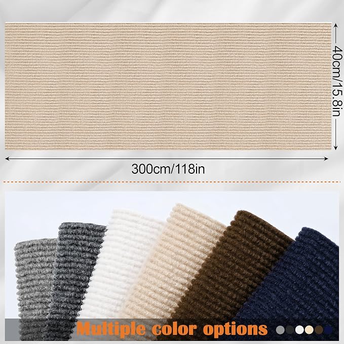 Cat Scratch Furniture Protector - 118" x 15.8" Trimmable Self-Adhesive Furniture Protectors from Cats, DIY Climbing Couch Protector for Scratch Post Cat Tree Replacement Indoor (Khaki) - Image 2
