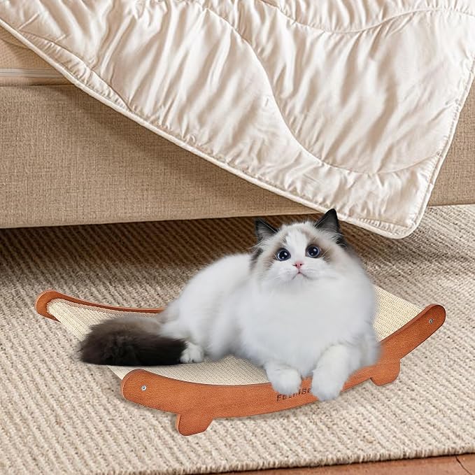 Sisal Cat Scratcher Bed Shaped U, Beech Wood Cat Scratching Pad Indoor cat Toy,Durable Cat Scratcher,Wooden Cat Furniture Protector, Large Cats Scratcher Lounge,Clawing and Play - Image 9