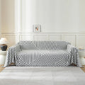 Couch Cover for Sofa, Boho Sofa Cover Washable Couch Cover for Dogs, Pet Sofa Cover for 3-Cushion Couches with Tassel Furniture Protector Cover,71" x 134",Dark Gray-Line by YSTELLAA