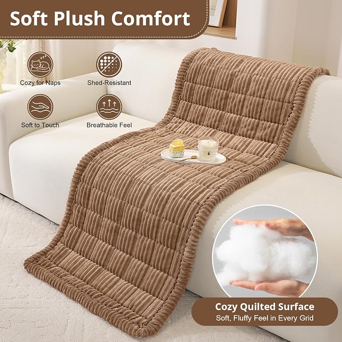 OstepDecor Couch Cover for Dogs, Washable Non Slip Sofa Cover for Pets | Soft Couch Covers for Sofa, Loveseat and Sectional, Furniture Protector Against Pet Hair & Dirt (27.6" x 82.7", Brown) - Image 6