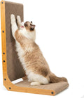 PatiencET L Shape Cat Scratcher, 26 Inch Cardboard Scratch Pad | For Indoor Cats, Large Vertical Scratch Board, Furniture Protector by patiencET