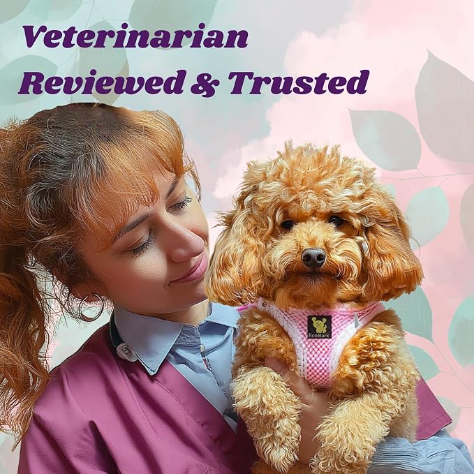 EcoBark XS Dog Harness, Soft Step in Mesh Vest for Extra Small Dogs | Reflective Baby Pink XS, Toy Breed Mini Halters, No Choke Breathable Puppy Vest, Eco Friendly Adjustable Dog Harnesses - Image 4
