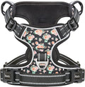 HEELE Dog Harness Harness for Small Dogs No Pull Dog Vest Harness for Small Dog with Soft Padded Handle Reflective for Outdoor Training, Flower-Black, S | No Choke with Control Handle, Soft Breathable Padded Pet Vest, Adjustable, Reflective Front Clip ... by HEELE
