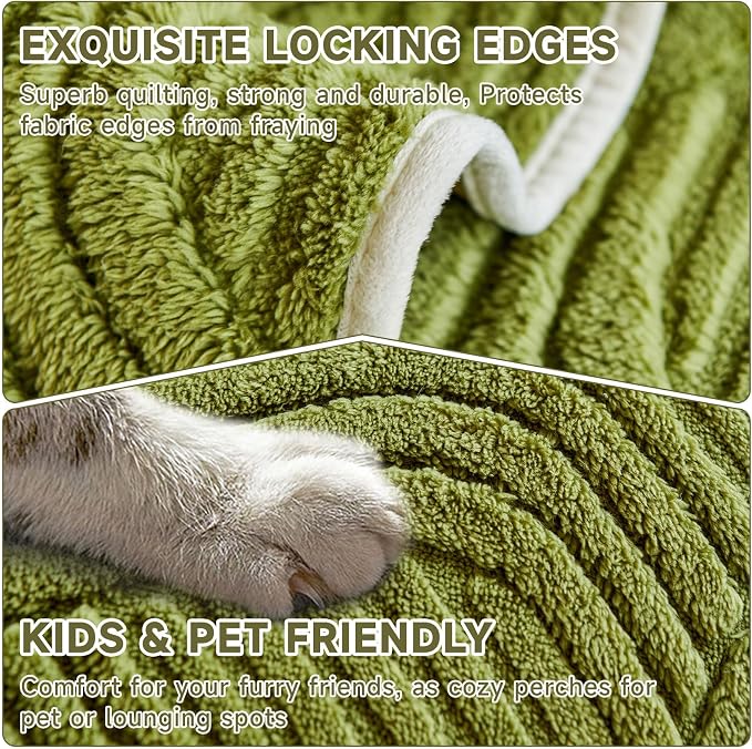 OTOB Couch Covers for Sofa Washable Anti Slip Furniture Protector, 1 Piece | Matcha Green, 27.6"x82.7", Soft Plush, All Seasons, Breathable, Modern, Wear-Resistant, Couch Cover for Dogs, Fade Resistant - Image 4