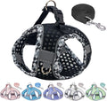 Summer Soft Dog Vest Harness and Leash Set Ultra Thin Diamond Mesh | Step in Adjustable Dog Harness with Padded Vest for Medium Size Dogs in Hot Weather Black L by PetSuppliesManufacturer
