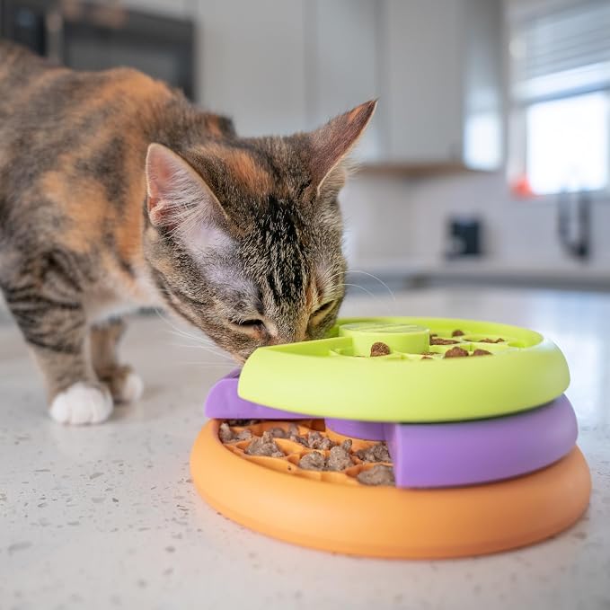 Catstages Kitty Lickin' Layers Interactive Cat Slow Feeder Treat Puzzle Toy, Dry or Wet Food, Mental Stimulation, Foraging Toy with 80+ Compartments (Pack of 12) - Image 8