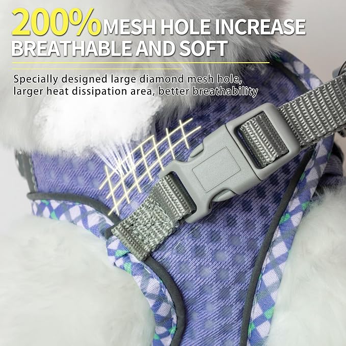 Summer Pet Supply No Pull, Step in Adjustable Dog Padded Harness | Vest Harness for Hot Weather, Escape Proof Ultra Thin Soft Easy to Put on Small Dogs Lavender S - Image 2