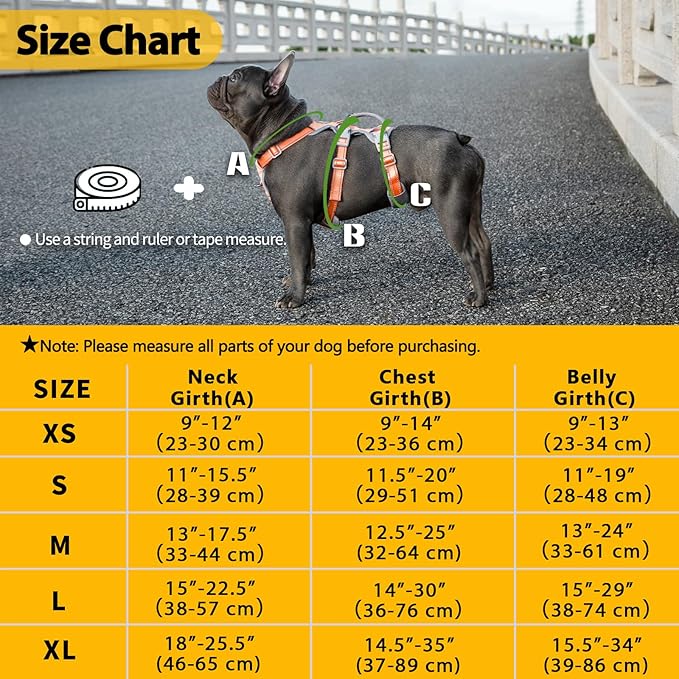 Escape Proof Dog Harness, No Pull Reflective Harness with Lift Handle, Adjustable Pet Vest with Front and Back Leash Clips for Small Medium Large Dogs Walking Hiking Training (Orange,XL) - Image 6
