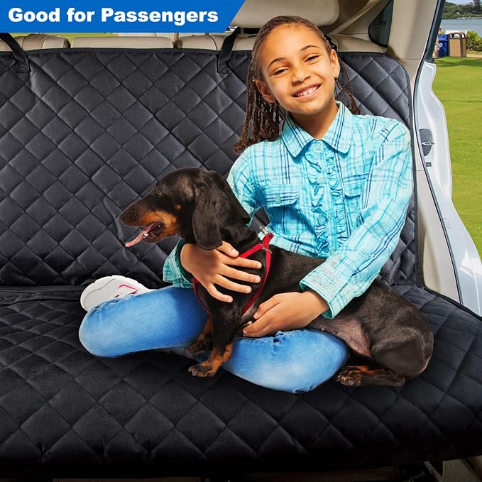 VIEWPETS Bench Car Seat Cover Protector, Waterproof Heavy-Duty, Black | Nonslip Dog Back Seat Cover Protect from Mud, Spills, Scratches, Machine Washable, Universal Fit for Vehicles, Trucks&SUVs - Image 4