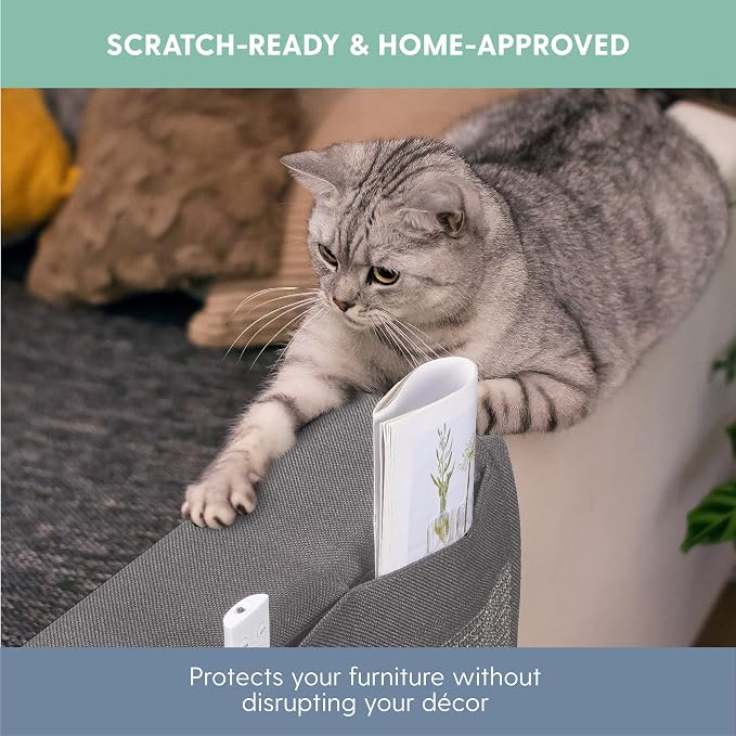 The Cat Ladies Cat Scratch Furniture Protector Mat - Couch Protector from Claws - Anti Scratch Furniture Protectors from Cats Scratching - Sisal Scratcher Pad with Pocket - Grey - Image 7