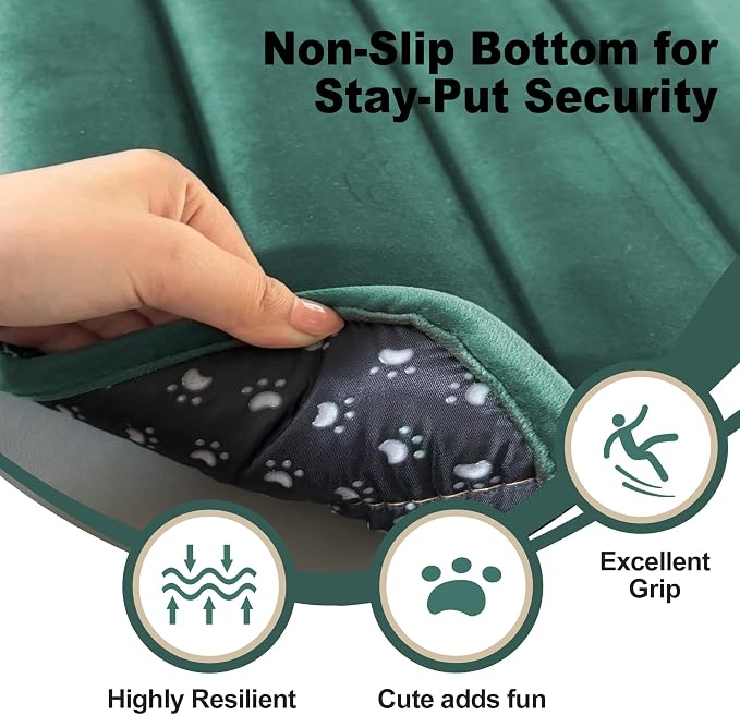 pobopobo Dog Crate Pad, Ultra Soft & Anti-Slip Kennel Mat, Secure Fit for Metal Crates & Dog Cages, Washable Cozy Bed for Small Medium Large Dogs (Green, S(23"*14"*1.5")) - Image 4