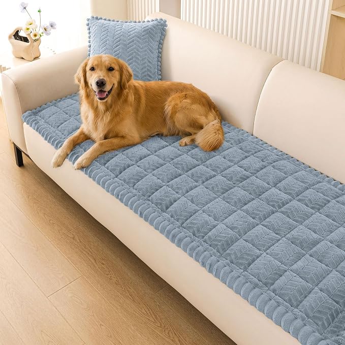 Smiry Couch Cover for Dogs, Non Slip Fuzzy Pet Sofa Covers Washable | Sofa Slipcovers for 3 Cushion Couch, Soft Thick Furniture Protector for Cats Dogs, Against Fur, Dirt, Scratch (27.6"x70.9") by Smiry