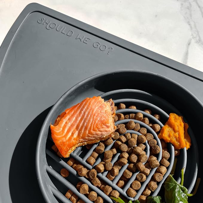 Should We Go? Slow Feeder Dog Bowls - Medium Size Silicone Slow Eating Dog Bowl for Puppies & Dogs with Suction Cup -Dishwasher-Safe,Lick Mat Design,Reduces Gulping,for All Breeds,7.5”x1.5”- Charcoal - Image 5