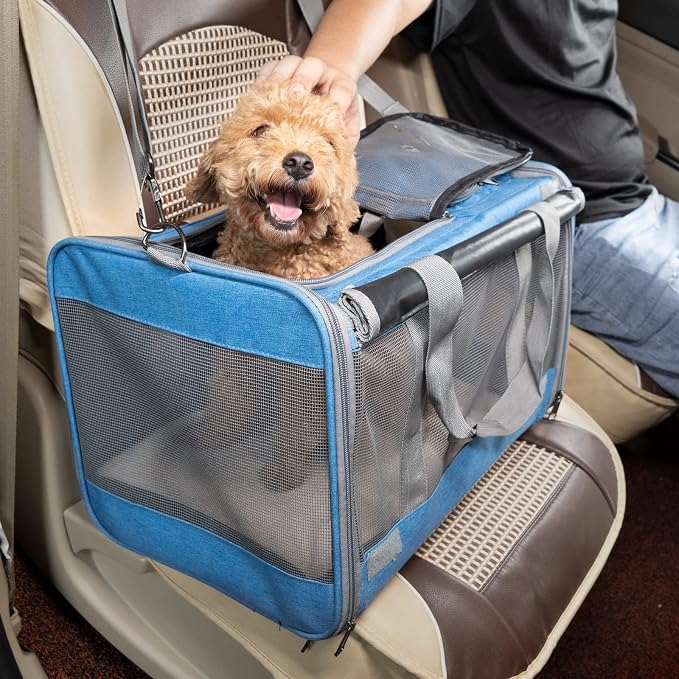 GAPZER Pet Carrier for Large and Medium Cat, Soft-Sided Pet Crate for Puppy | Dog Collapsible Travel Kennel Bag Privacy Protection, Big Kitty 20 pounds Carrying Cage Portable Home Outdoor Taxi Carseat - Image 8