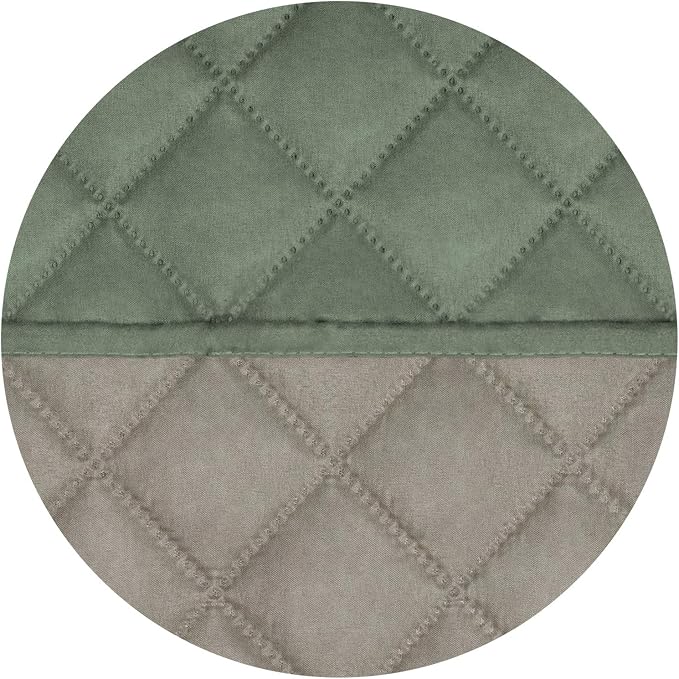 PureFit Reversible Quilted Couch Covers for Dogs Sofa Cover 4 Seater 88" | Greyish Green/Beige, Water Resistant Couch Protector, Washable Pet Couch Cover with Non Slip and Elastic Straps For Kids - Image 5
