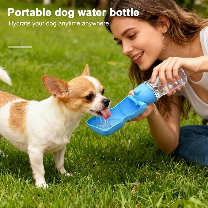 Amerisun Dog Water Bottle16.9 OZ Collapsible Leak-Proof Pet Water Bowl | Collapsible Water Bottle,Suitable for Dog, Cat, Puppy Guinea Pig Hamster & Bunny Ideal for Walking Hiking(A012B-blue) - Image 7