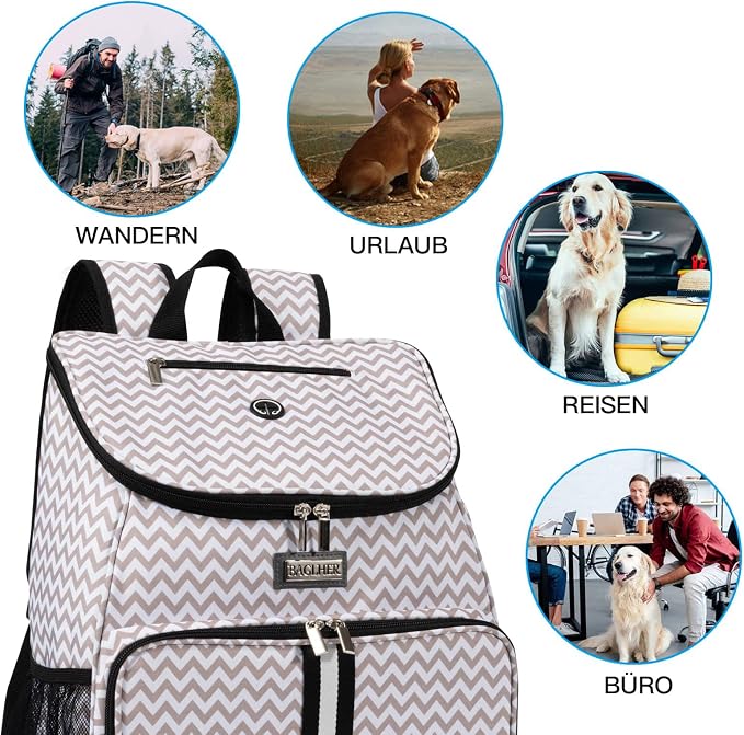 BAGLHER丨Dog Travel Bag, Airline Approved Pet Supplies Backpack, Dog Travel Backpack with 2 Silicone Collapsible Bowls and 2 Food Baskets - Image 6