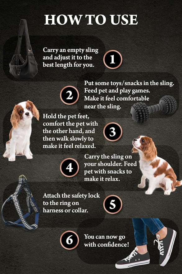 Noah & Paw Dog Sling Carrier for Small Dogs 3-10lb, Dog Sling for Small Dogs and Cats, Dog Carrier with Adjustable Padded Strap, Premium Twill, Lined with Fur, Double Safety Feature, Machine Washable - Image 6