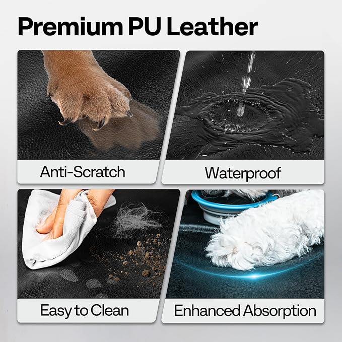 Dog Car Seat Cover for Back Seat 53" with Hard Bottom | PU Leather Back Seat Extender Holds 400LBS, Waterproof Anti-Scratch Backseat Cover for Dogs in Cars, SUV & Small Truck - Image 4