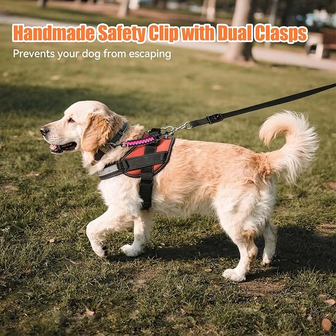 Dog Collar Safety Clip, Collar Companion, Handmade Backup Safety Strap, Double-Ended Clip Leash Connector, Suitable for Dog Harnesses, Prong, Pinch Collars (Black,Pink, 1 Pack) - Image 5