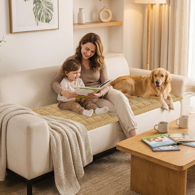 Smiry Couch Cover for Dogs, Non Slip Fuzzy Pet Sofa Covers Washable | Sofa Slipcovers for 2-3 Cushion Couch, Soft Thick Furniture Protector for Cats Dogs, Against Fur, Dirt, Scratch (35.4"x63") - Image 7