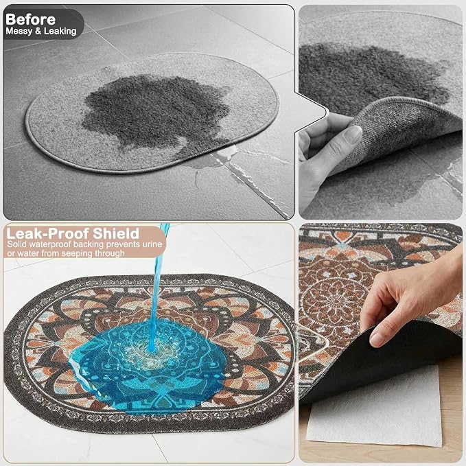 Bienbee Cat Litter Mat, 33" x 22" Dense Trapping Mesh for Litter Boxes | Litter Box Mat with PVC Mesh, Waterproof &Urineproof, Non-Slip Grip, Soft On Kitty Paws and Easy to Clean to Protect Floor - Image 3