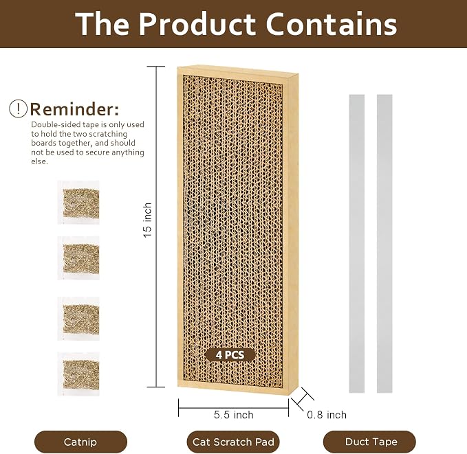 HappyFreeSX Splicing Cat Scratch Pad: Cat Scratchers for Indoor Cats, Cat Scratching Pad, Cat Scratcher Cardboard, Cat Scratching Pad, Premium Scratch from Cats, Double-Sided Design - Image 2