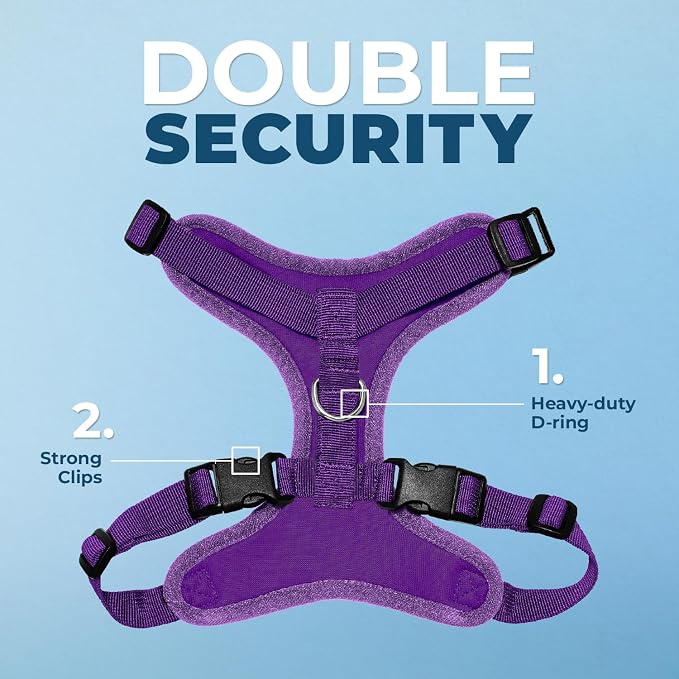 Voyager Step-in Lock Dog Harness - Purple, X-Small | 13 - 16" in Chest, Adjustable, Breathable Air Mesh, Lightweight for Daily Walks, Strong Clips, Heavy Duty D-Ring - Image 2