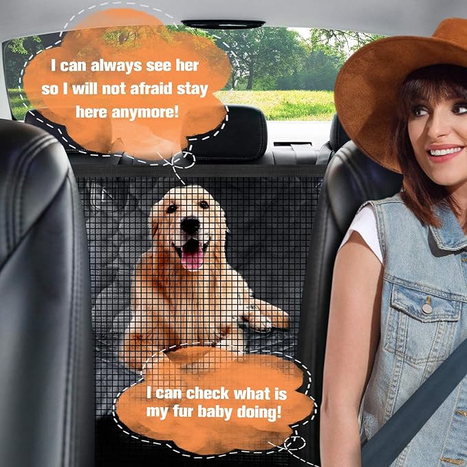 PETICON Dog Car Seat Cover for Back Seat, Waterproof Dog Hammock for Pets | Zippered Design Allows Passenger Seat Access, Mesh Window for Pet View, 600D Oxford, Prevents Scratches, Hair, Mud, and Dirt - Image 3