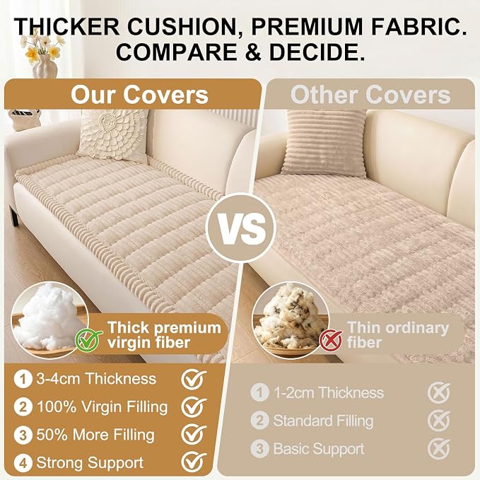 Smiry Couch Cover for Dogs, Non Slip Washable Sofa Protector for Pets | Soft Furniture Cover for Leather & Fabric Couches, Cozy Protect Against Fur, Dirt & Messes, Pet Friendly, 27.6"x59" - Image 4