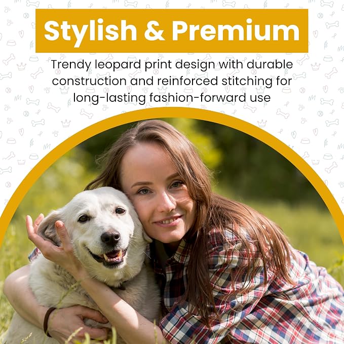 Leopard Dog Collar - Glow in the Dark USB Collar with Rechargeable Battery + Waterproof Design - Light Up Dog Collar - Yellow (Medium Size) - Image 7