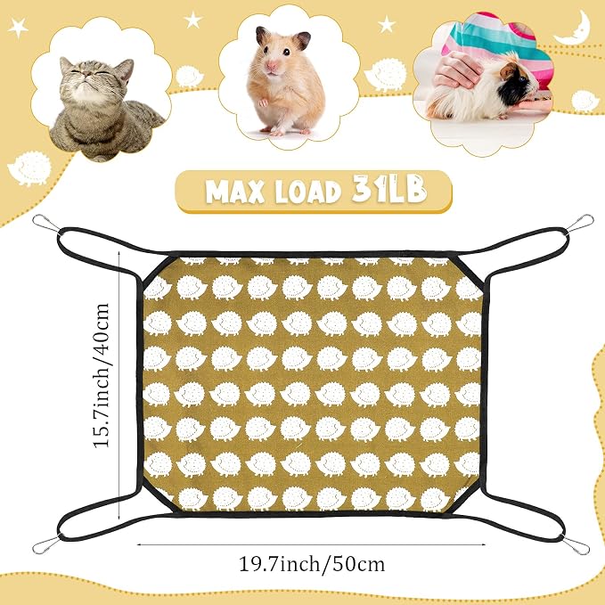 Shappy 5 Pcs Pet Hammock for Cage Hanging Pet Hammock Bed with Metal Hooks Cats Ferret Soft Bed Suitable for Guinea Pig Hamster Gerbil Kittens Cats Cage(Classical) - Image 2