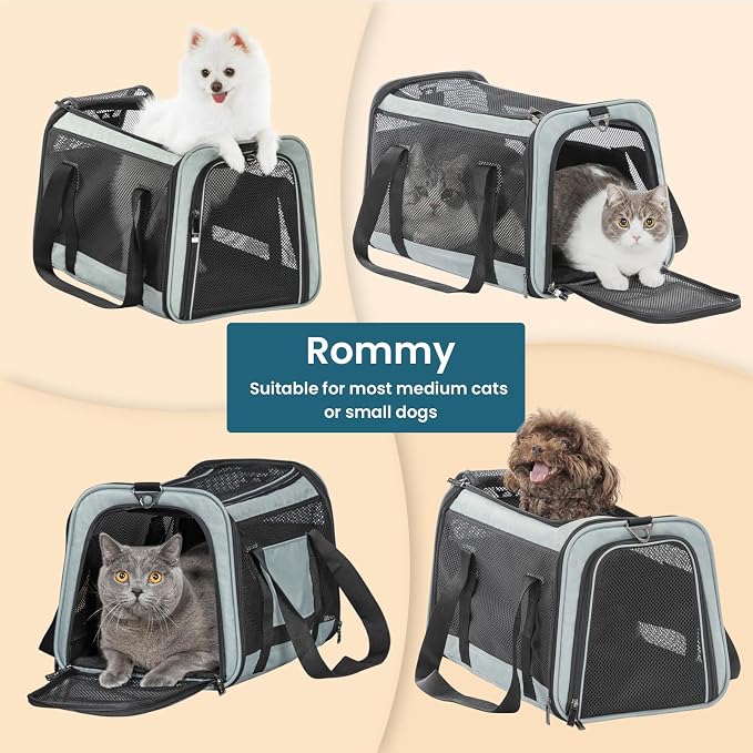 Petsfit Soft-Sided Cat Carrier,18 x 11 x 11 Pet Carrier | Airline Approved, Lightweight and Collapsible, Ventilation on 5 sides, Escape Proof, Adjustable Shoulder Strap & Soft Cushion - Image 8