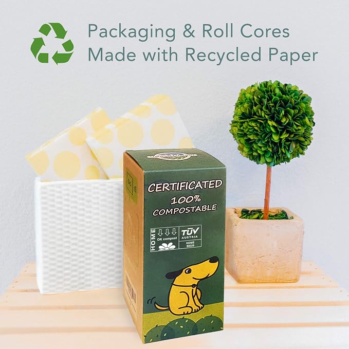 Compostable Dog Poop Bag Rolls, Doggie Poop Bags Refills, Eco-Friendly Pet Waste Bags, Vegetable-Based Unscented, Extra Thick, Leak Proof, Size 9 x 13 Inches, 360 count - Image 6