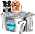 Dog Water Fountain for Large Dogs: 7L/236oz/1.8G Dog Fountain Stainless Steel - Big Cat Drinking Fountain Indoor - Super Quiet Water Fountain for Dogs Inside - for Large Dog Cats & Multi-Pet Home by GROOKPET