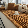 Sofa Couch Cover, Sofa Covers for Dogs Washable, Non-Slip Striped Sofa Slipcovers for Sectional Sofa, Sofa Cover Furniture Protector for L Shaped(Light Brown, 27.6"x 70.9") by MDSASFD