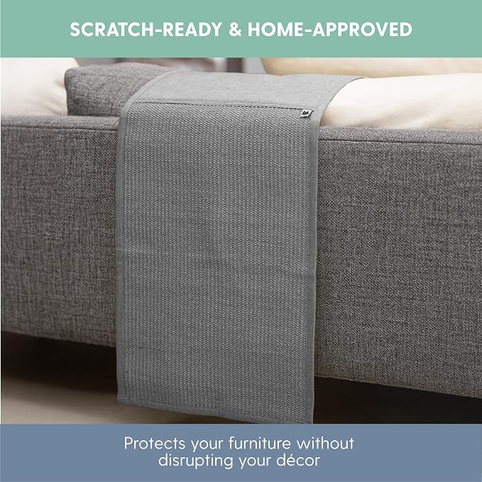 The Cat Ladies Cat Scratch Furniture Protector Mat - Couch Protector from Claws - Anti Scratch Furniture Protectors from Cats Scratching - Sisal Scratcher Pad - Couch Cover Carpet - Grey - Image 7
