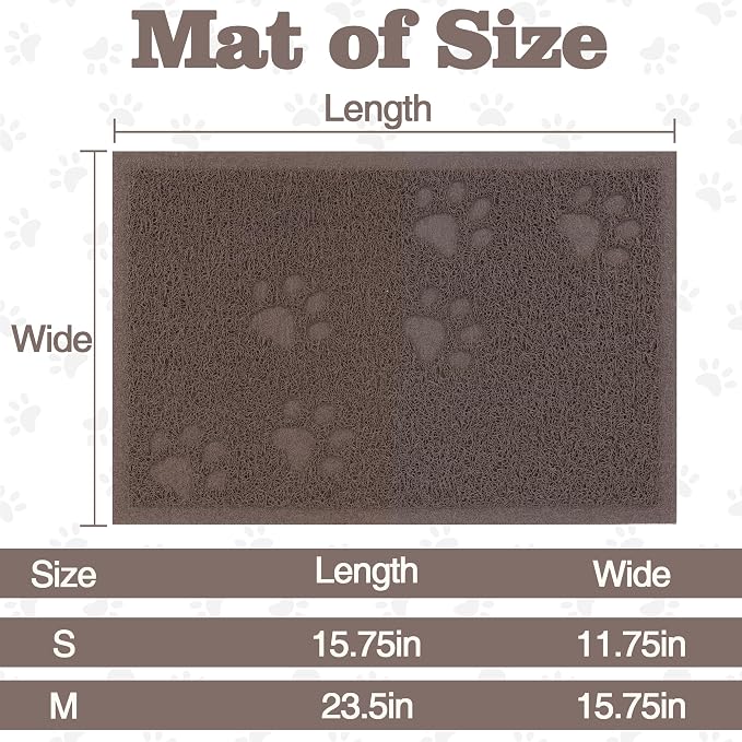 Darkyazi Cat Litter Box Mat for Floor Litter Trapping Mat Non-Slip Backing, Scatter Control, Easy Clean, Water Resistant, Soft on Paws (15.75" x 11.75",Coffee) - Image 2